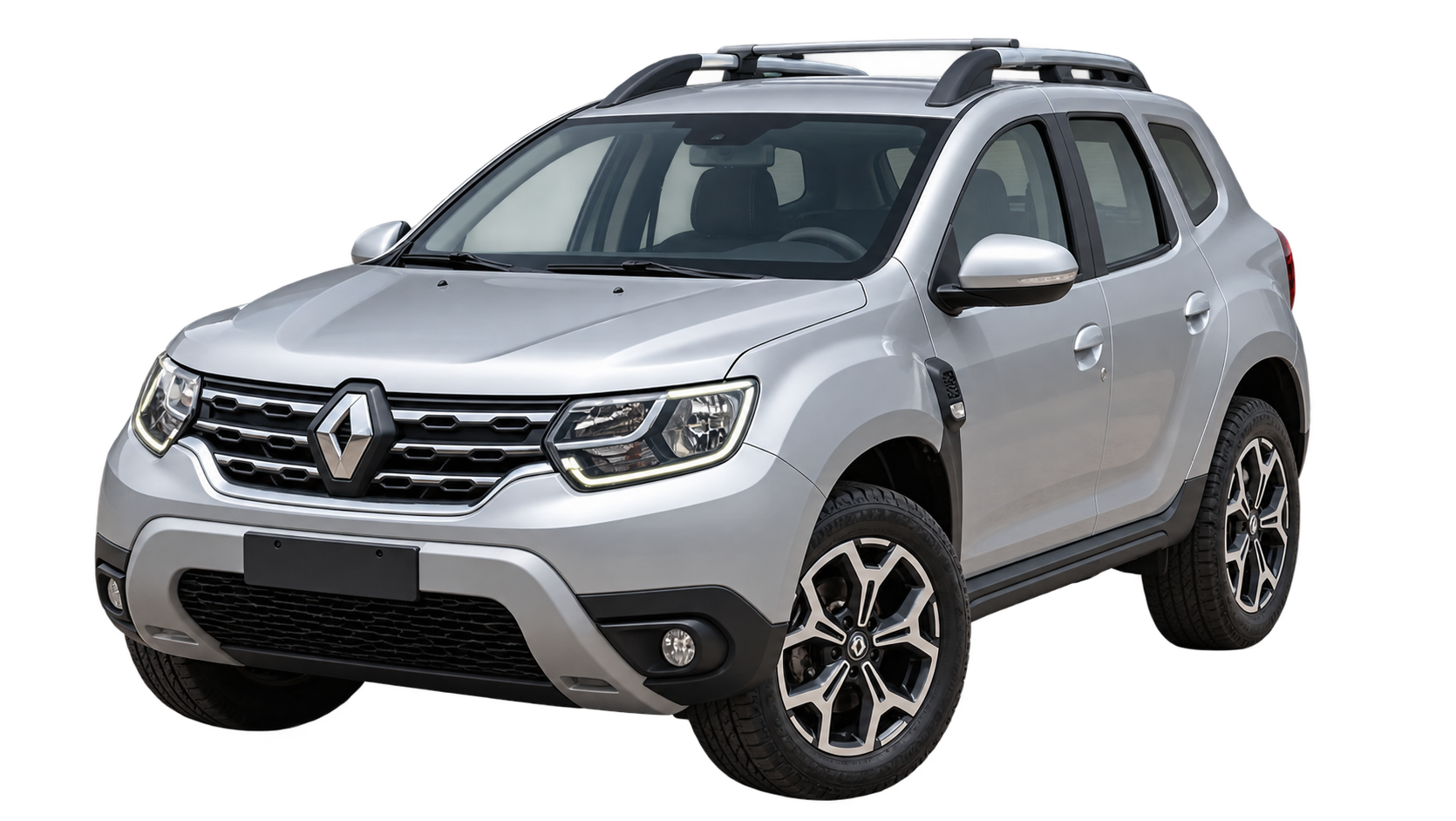 Renault Duster plateado de la flota de Premium Rent a Car