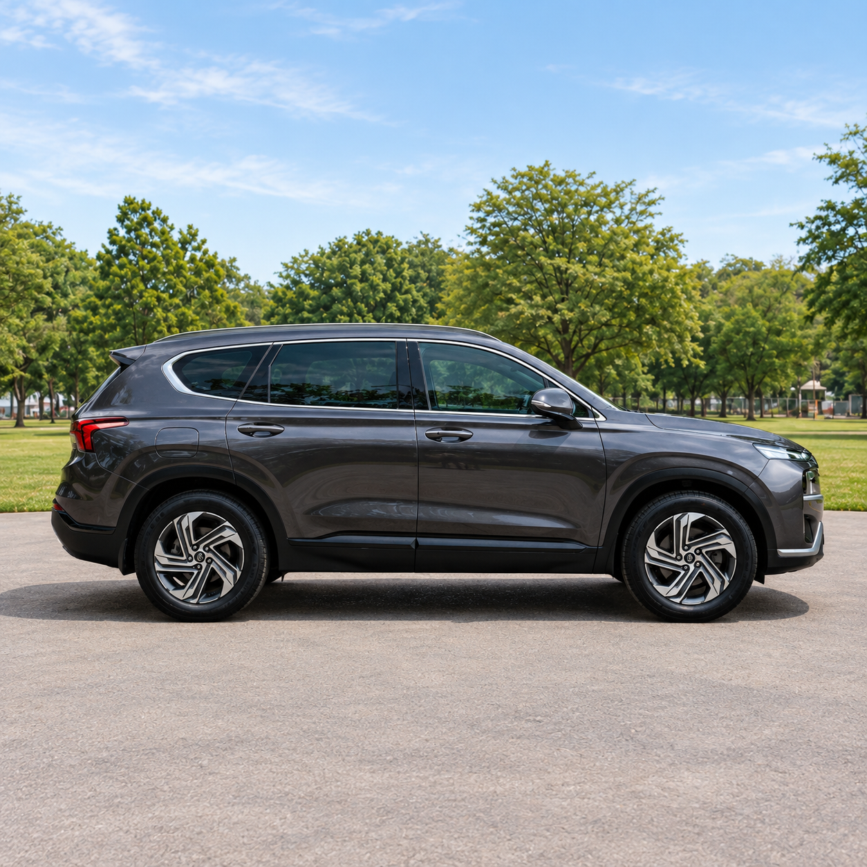 Perfil lateral de Hyundai Santa Fe