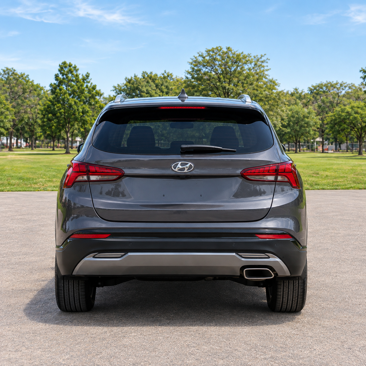 Vista posterior de Hyundai Santa Fe